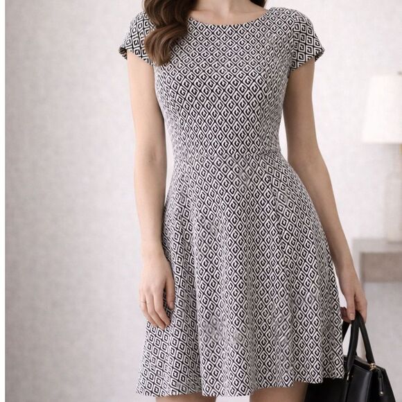 Maeve Dresses & Skirts - Anthropologie Maeve Jacquard Geometric Skater Dress Size Small